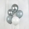 Luftballon-Set Chrom-Mix Silber 10 Stk.