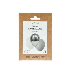 Luftballon-Set Chrom-Mix Silber 10 Stk.
