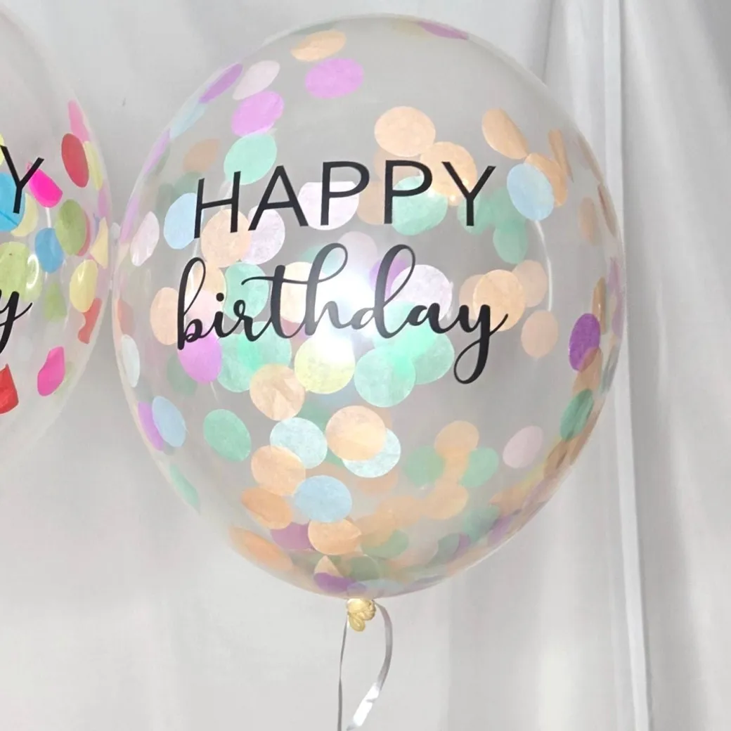 Luftballon-Set Konfetti Pastell "Happy Birthday" 5 Stk.