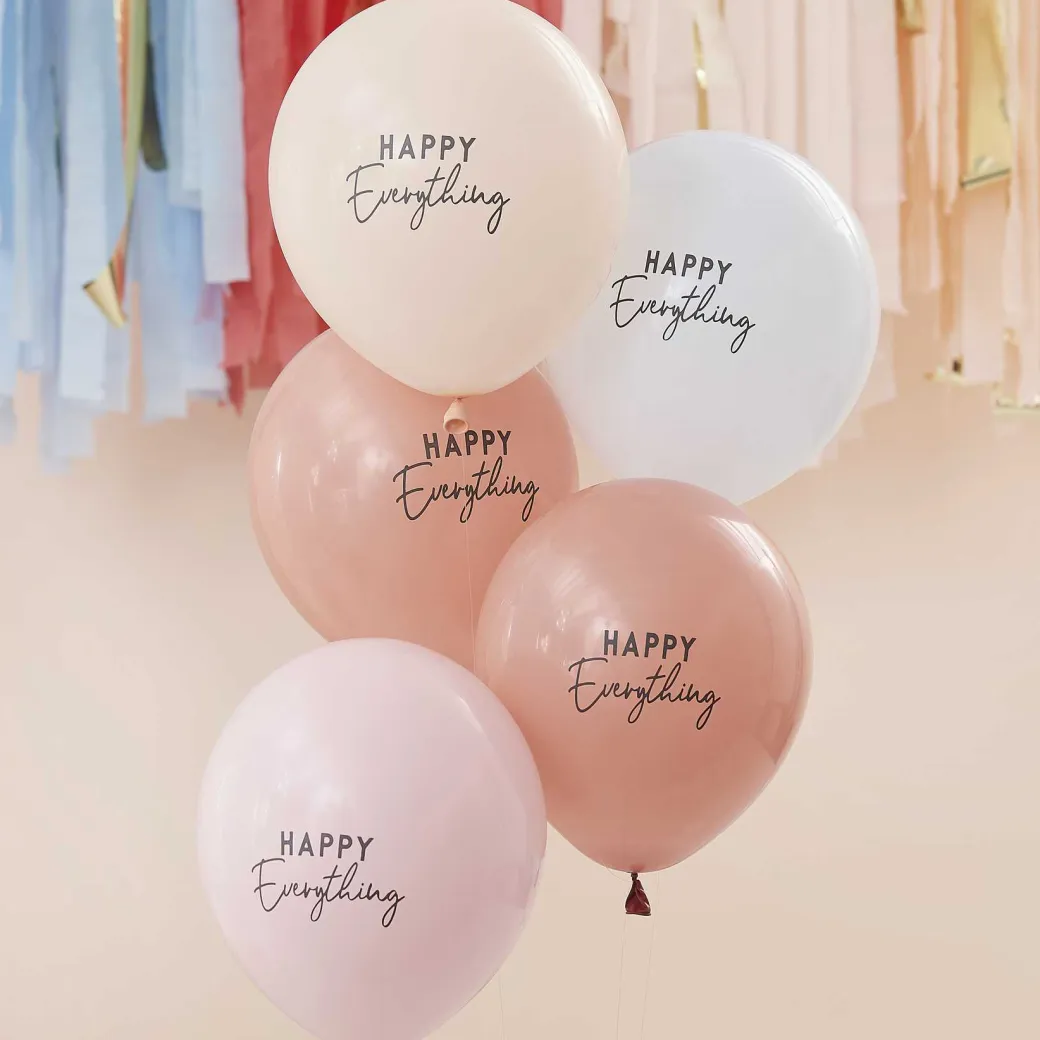 Luftballon-Set Pastell "Happy Everything" 5 Stk.