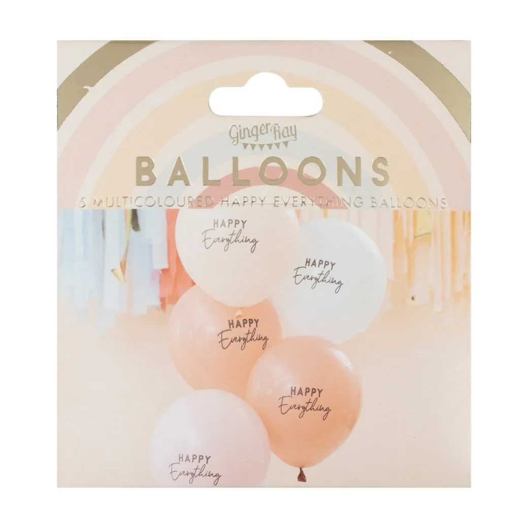 Luftballon-Set Pastell "Happy Everything" 5 Stk.