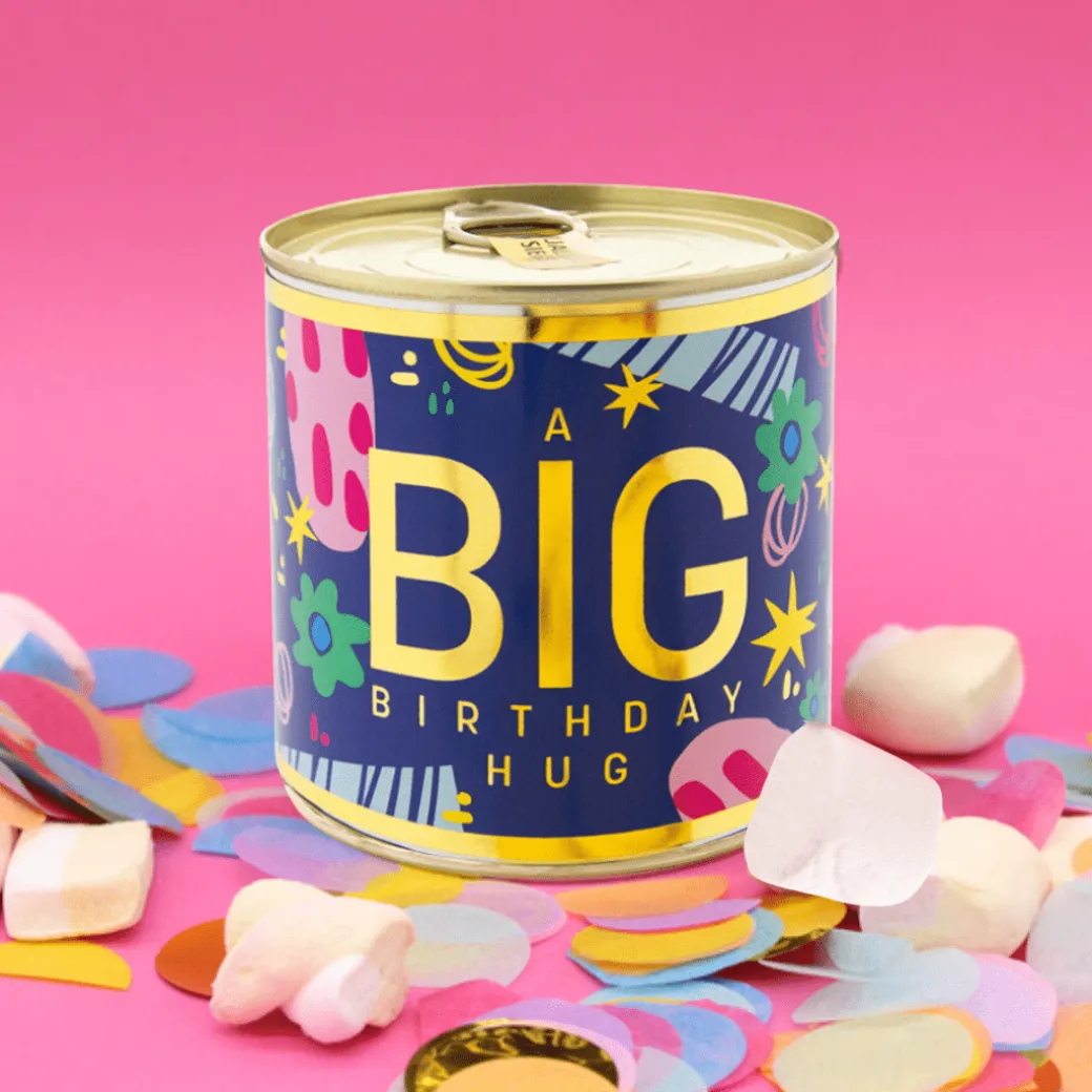 Mini Geburtstags-Kuchen "A BIG Birthday Hug" mit Kerze