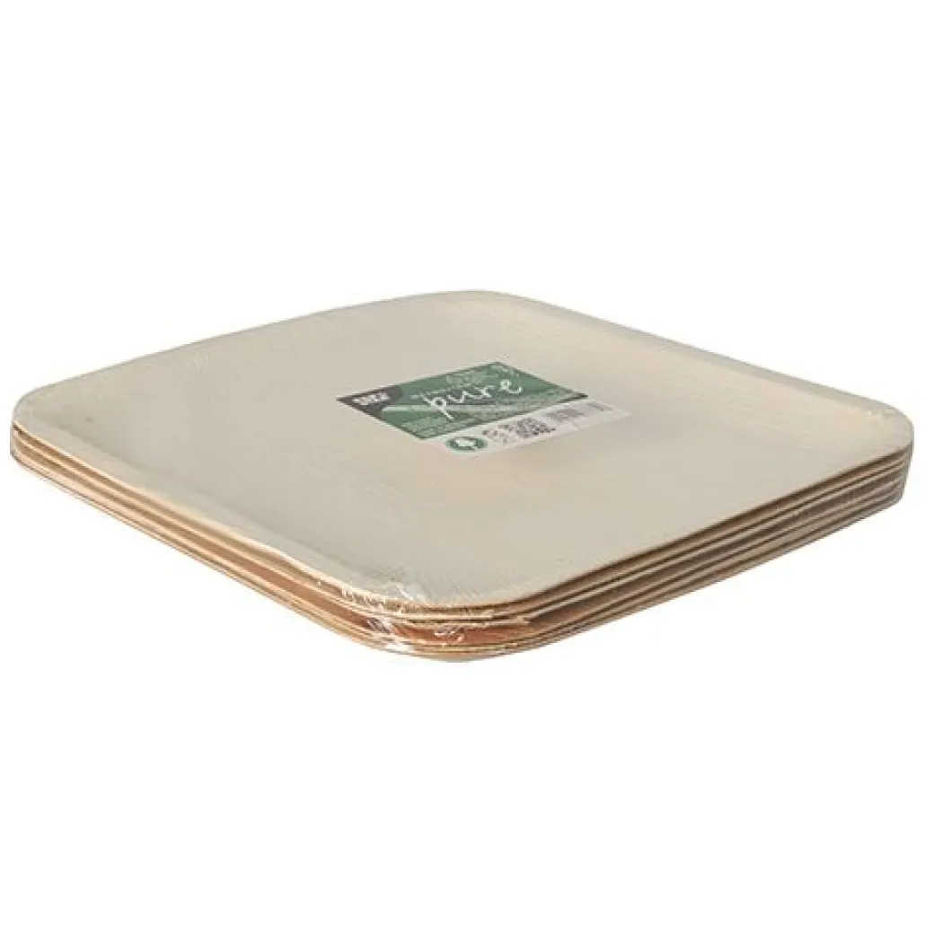 Palmblatt Teller Quadratisch 25,5cm 6 Stk.