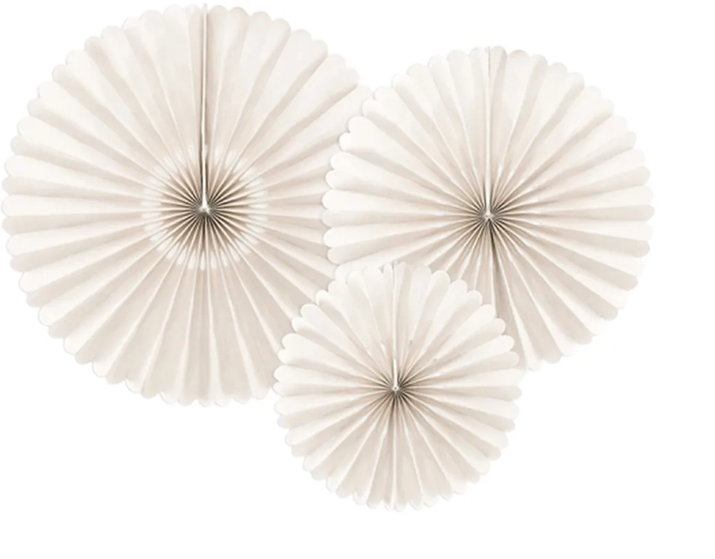 Papier-Fächer-Set (3 Stück) Creme