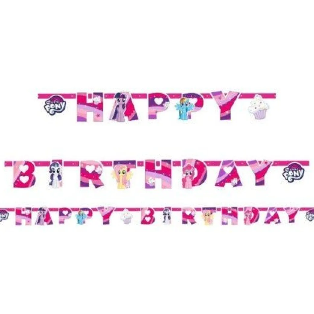 Papiergirlande "Happy Birthday" My Little Pony