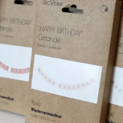 Papiergirlande "Happy Birthday" Rosa