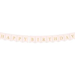 Papiergirlande "Happy Birthday" Rosa
