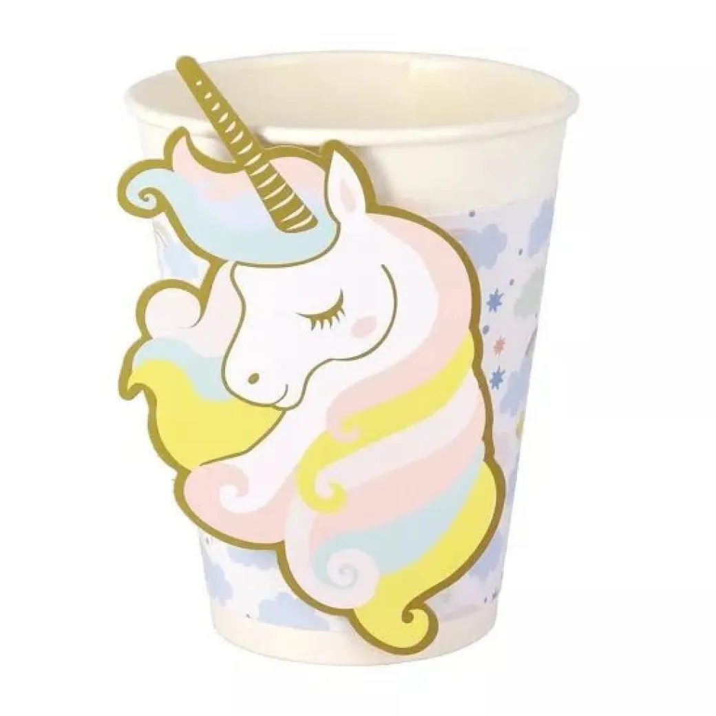 Pappbecher Einhorn Pastell 6 Stk.