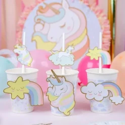 Pappbecher Einhorn Pastell 6 Stk.