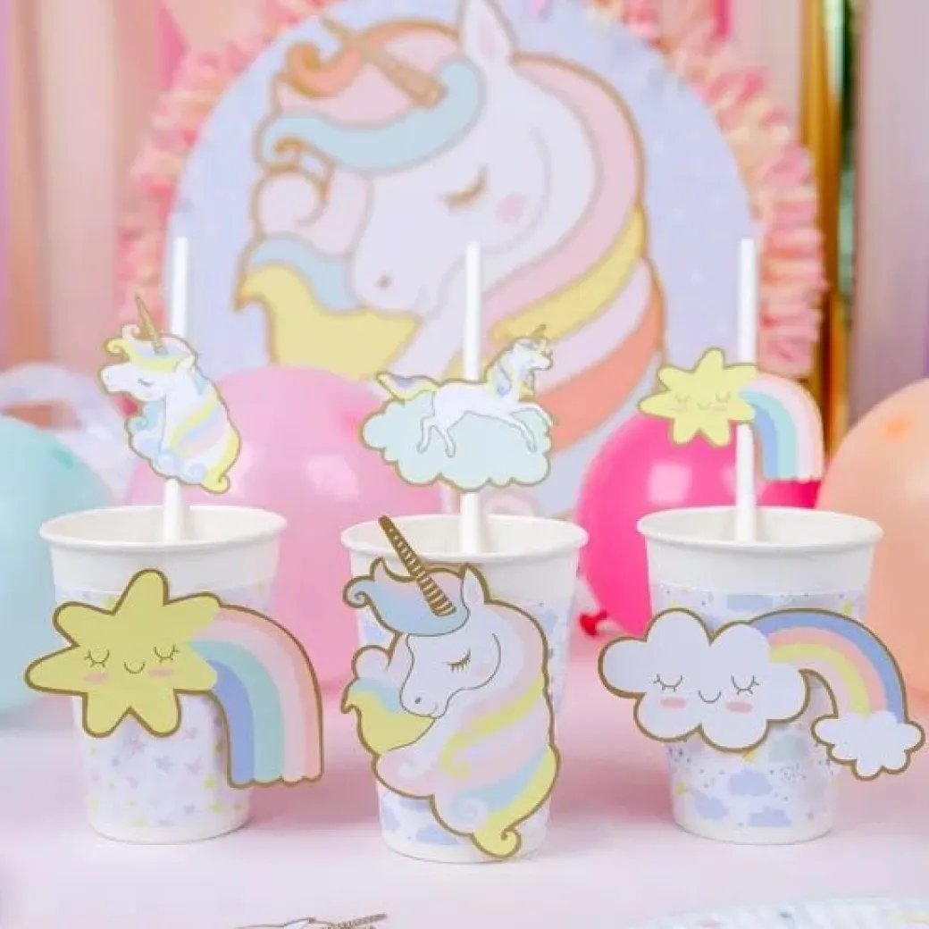 Pappbecher Einhorn Pastell 6 Stk.