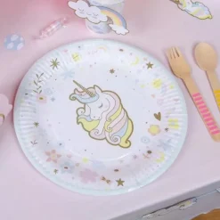 Pappteller Einhorn Pastell 6 Stk.