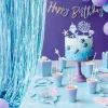Partyvorhang lang Hellblau Glitzer