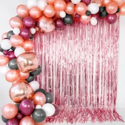 Partyvorhang lang Roségold Glitzer