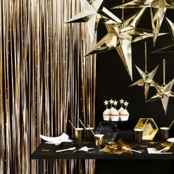 Partyvorhang lang Satin Gold