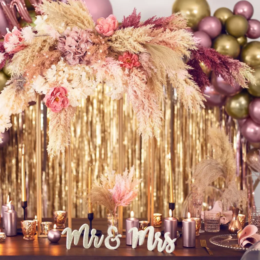 Partyvorhang lang Satin Gold