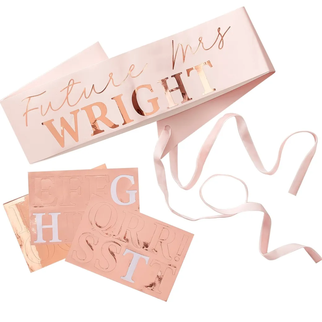 Personalisierbare Schärpe "Future Mrs" Roségold