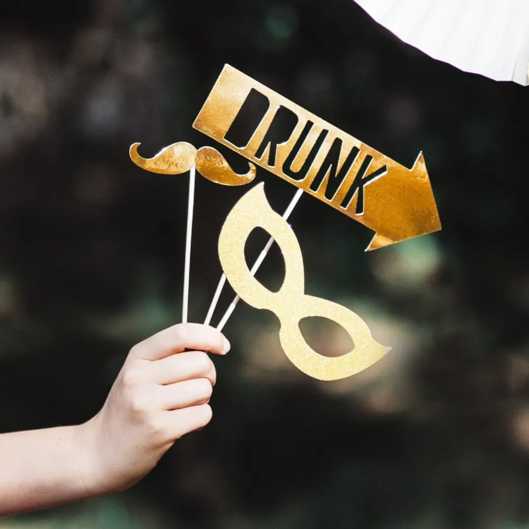 Photo Booth Props Gold
