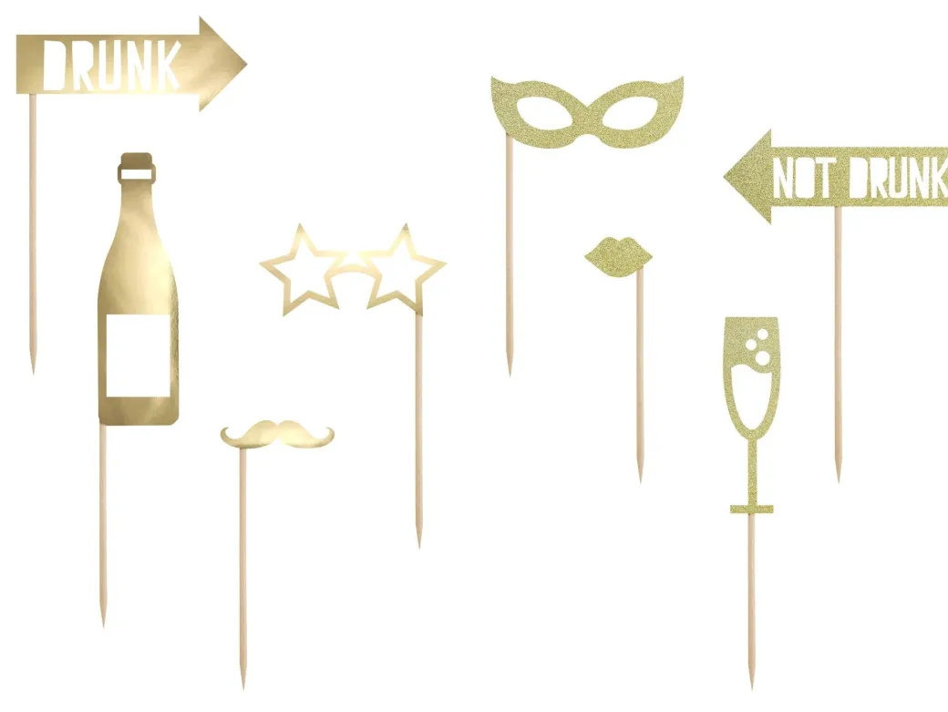 Photo Booth Props Gold