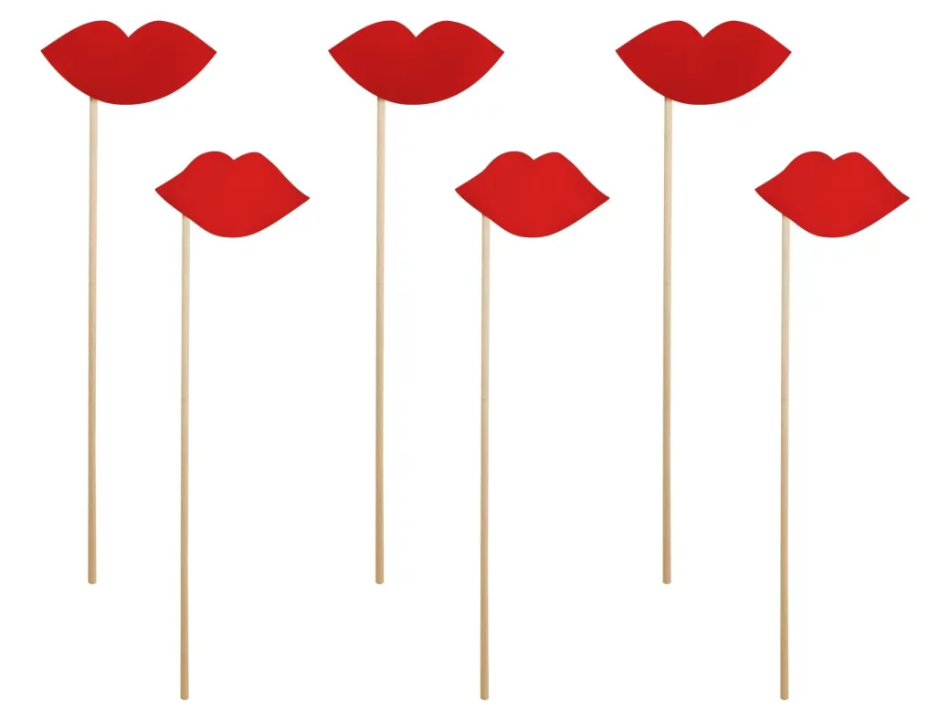 Photo Booth Props Lips 6 tlg.