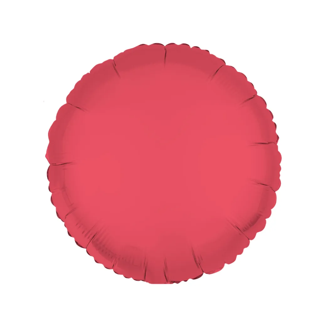 Rund-Folienballon Neon Rot