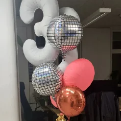 Rund-Folienballon Neon Rot