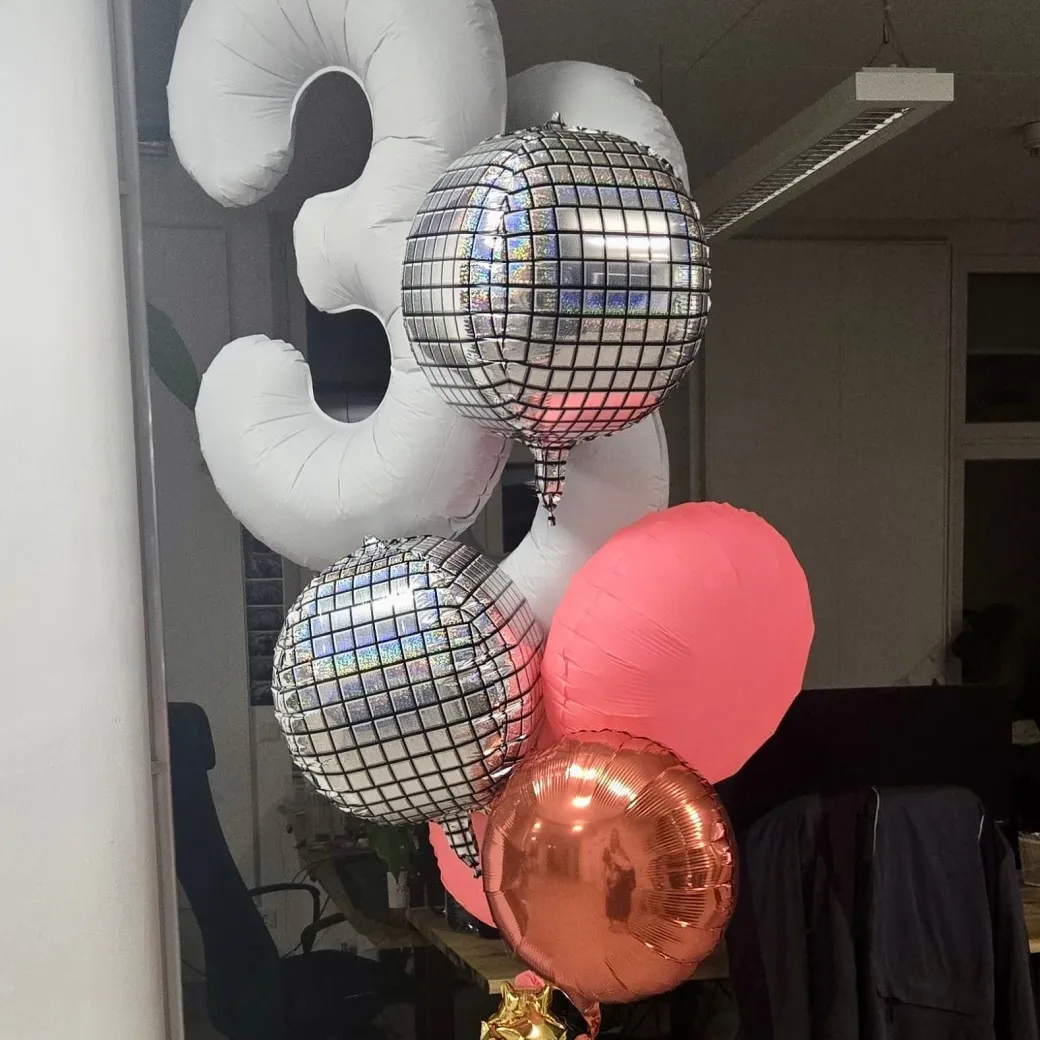 Rund-Folienballon Neon Rot