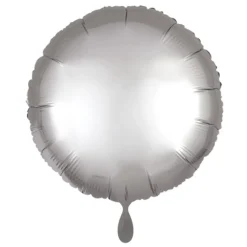 Rund-Folienballon Silber Satin