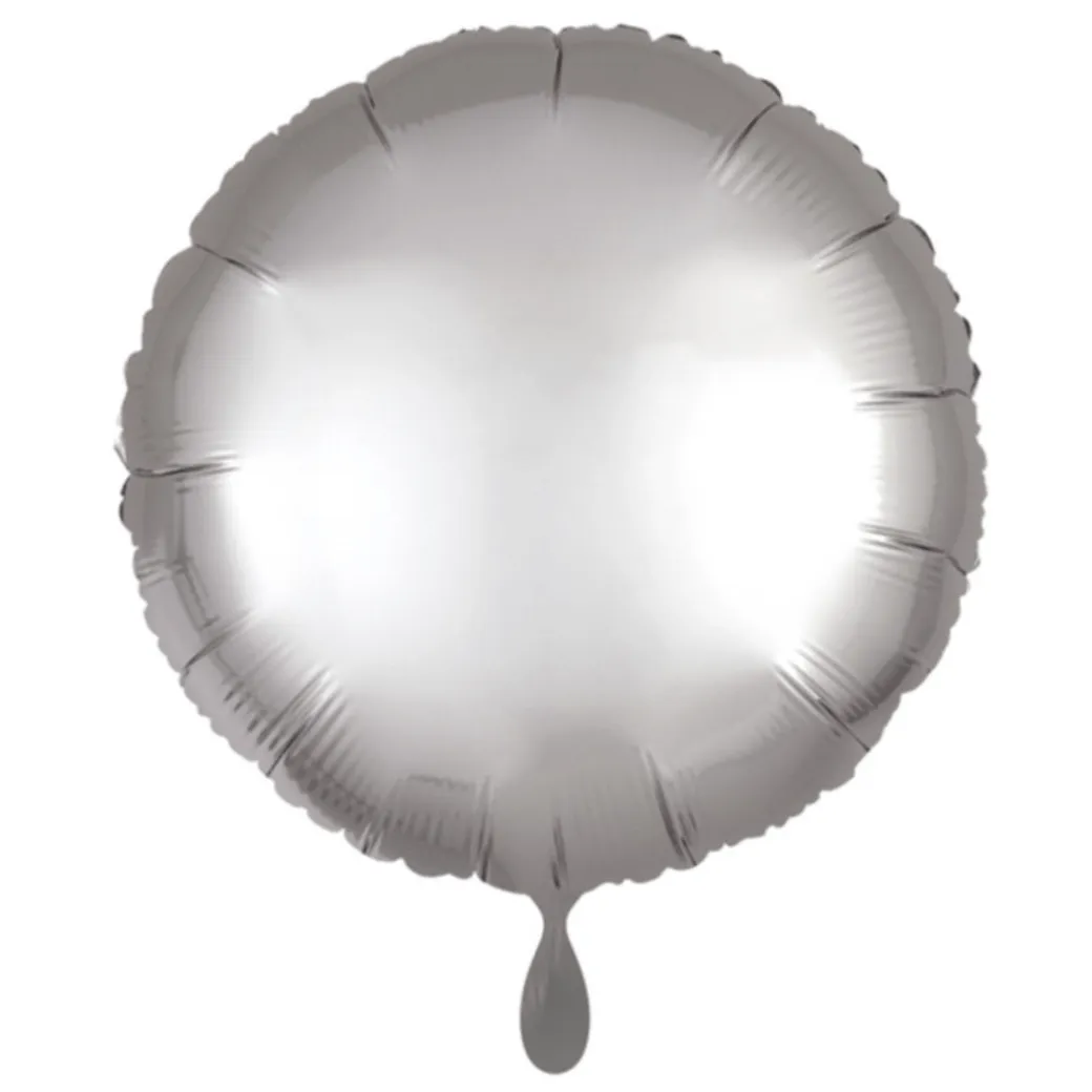 Rund-Folienballon Silber Satin