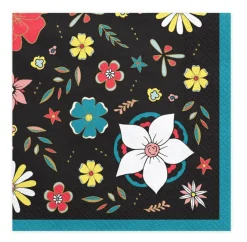 Servietten Blumen Schwarz 20 Stk.