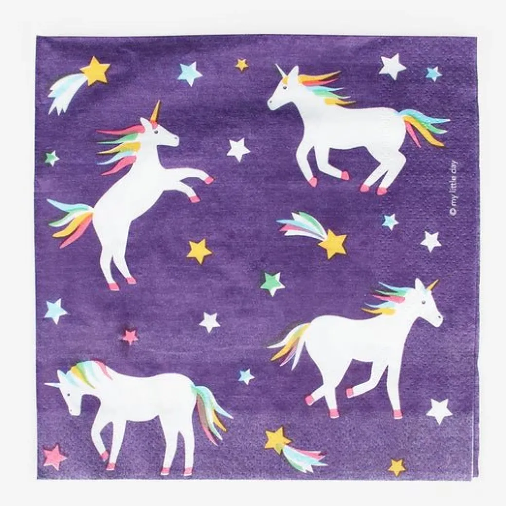 Servietten Einhorn Lila