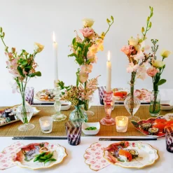 Stabkerzenständer Glas Rosa