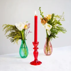 Stabkerzenständer Glas Rot