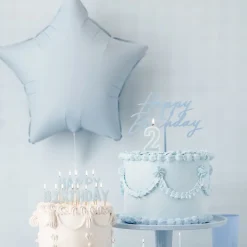 Stern-Folienballon Hellblau Pastell
