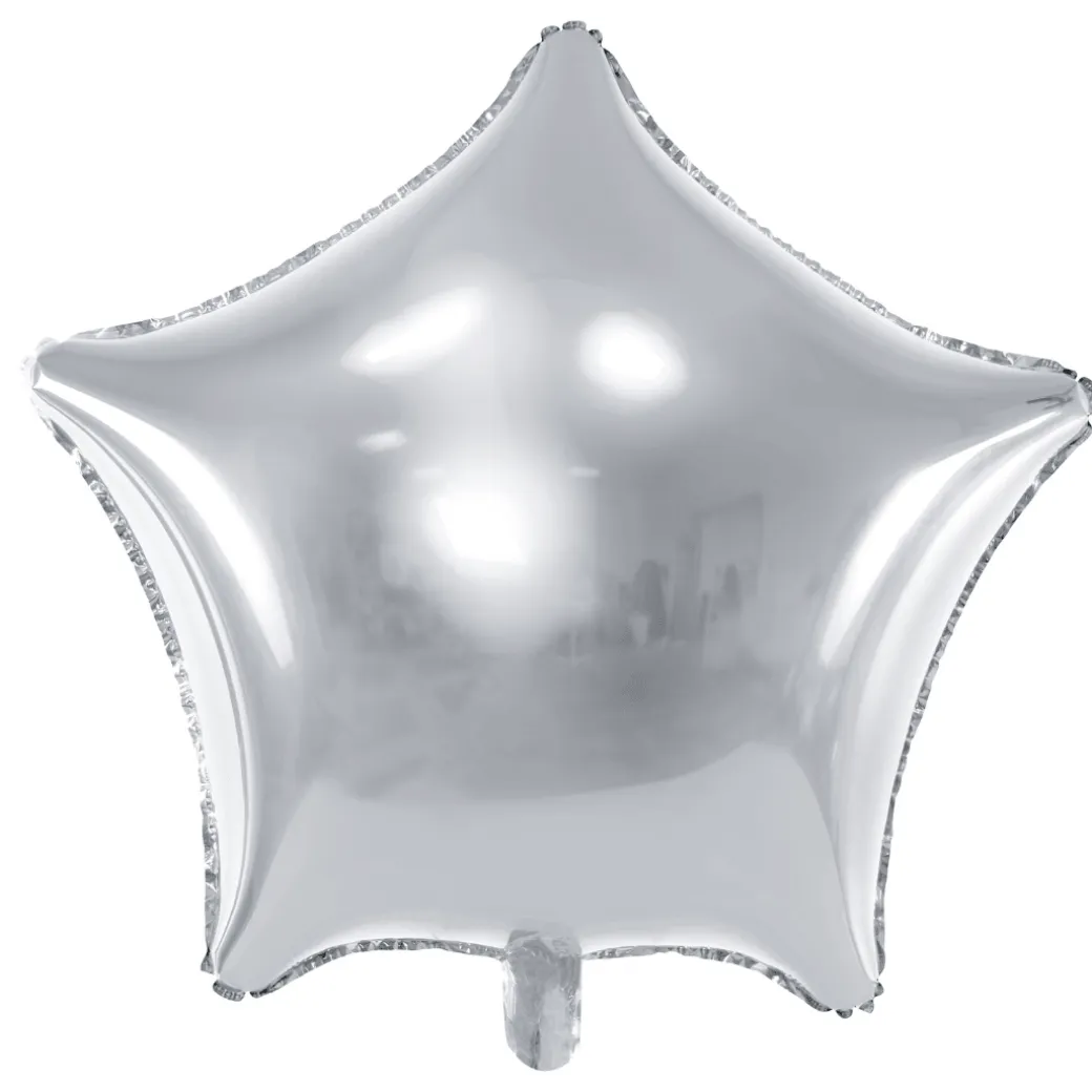 Stern-Folienballon Silber XL