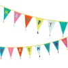 Stoffgirlande "Happy Birthday" Regenbogen