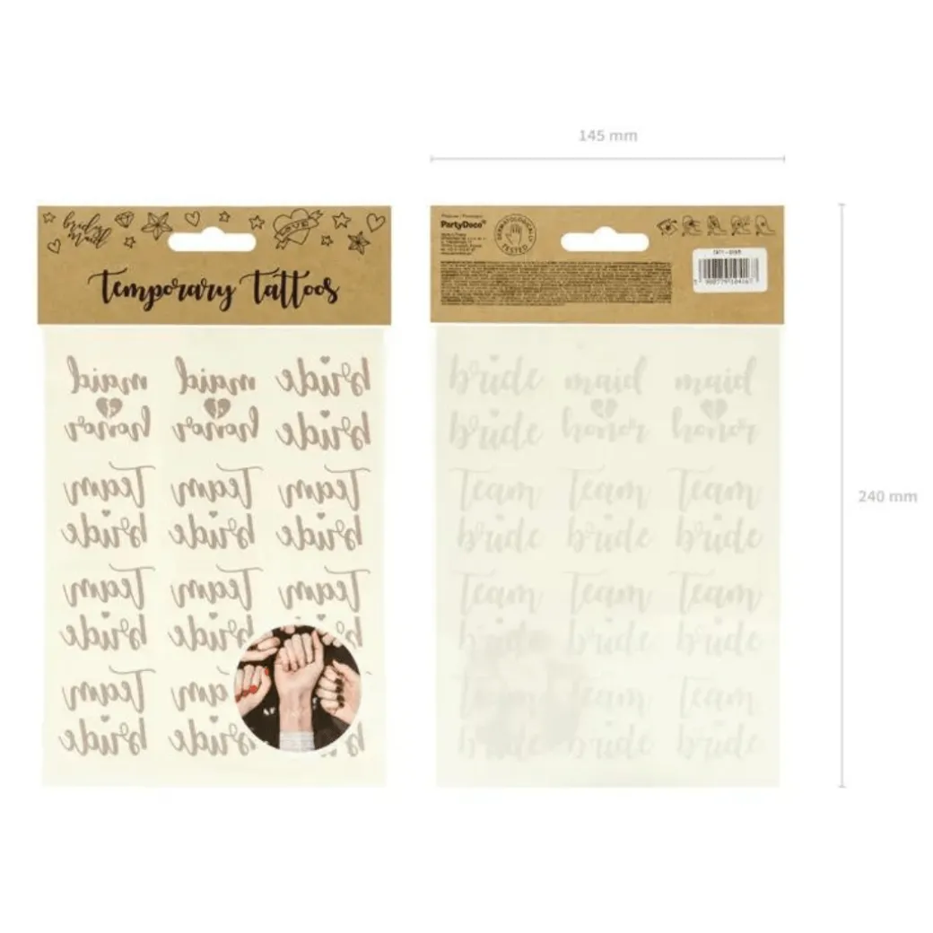 Tattoos Team Bride Roségold 15 Stk.