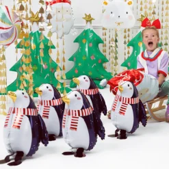 Tierballon Airwalker Pinguin mit Schal