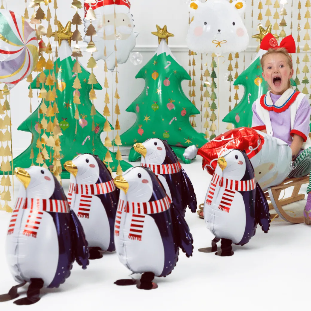Tierballon Airwalker Pinguin mit Schal