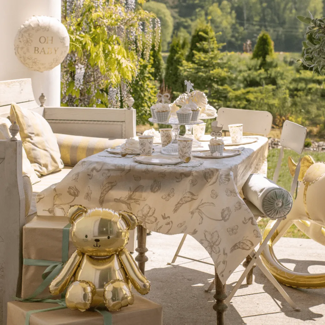Tischdecke Beige Blumen