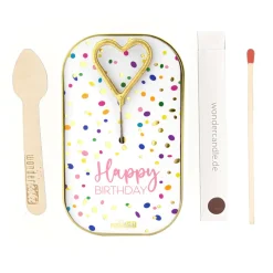 Wondercake "Happy Birthday" Konfetti mit Herz-Wunderkerze