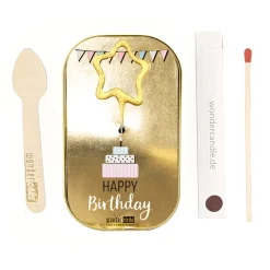 Wondercake "Happy Birthday" mit Stern-Wunderkerze