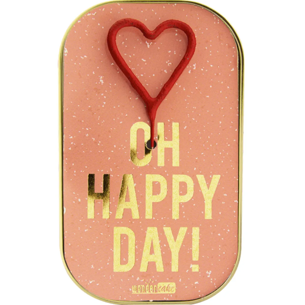 Wondercake "Oh Happy Day!" mit Herz-Wunderkerze