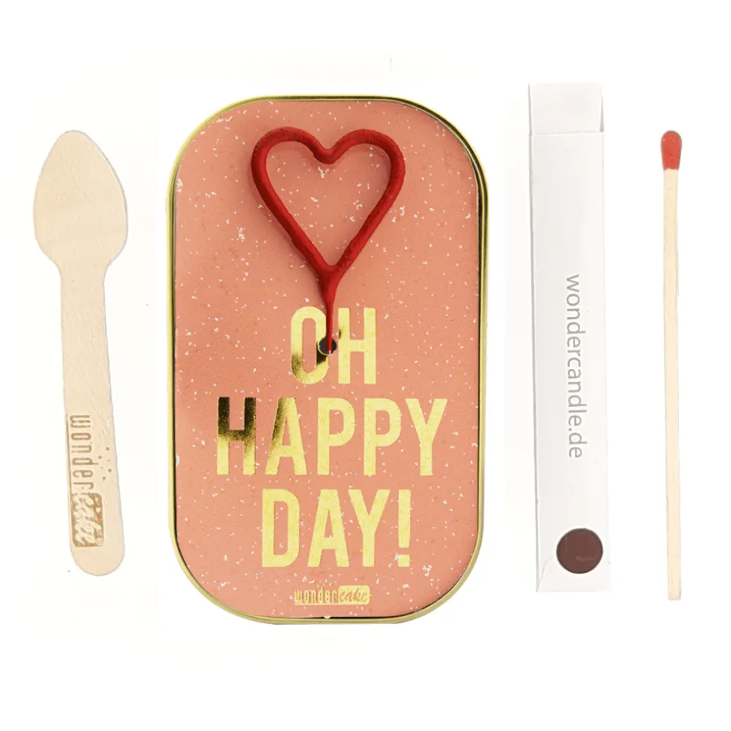 Wondercake "Oh Happy Day!" mit Herz-Wunderkerze