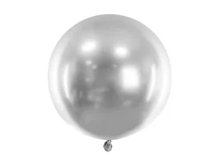 XL Ballon Ø 60cm Chrom-Silber