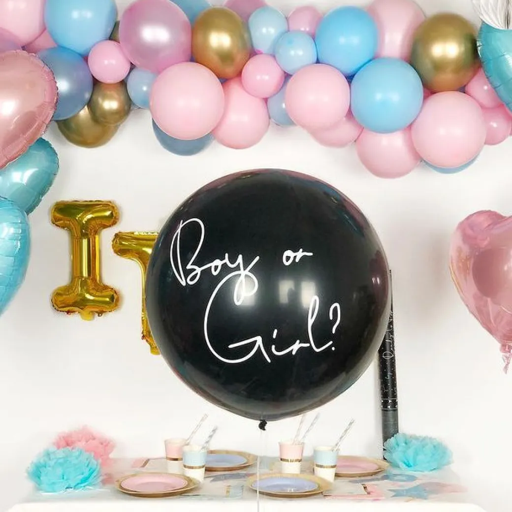 XXL Ballon Ø 1m Gender Reveal "Boy or Girl?" - It's a Girl