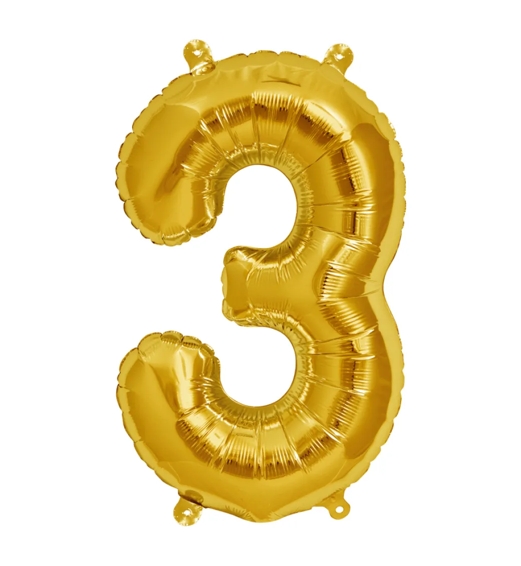 Zahlen Ballon 3 Gold