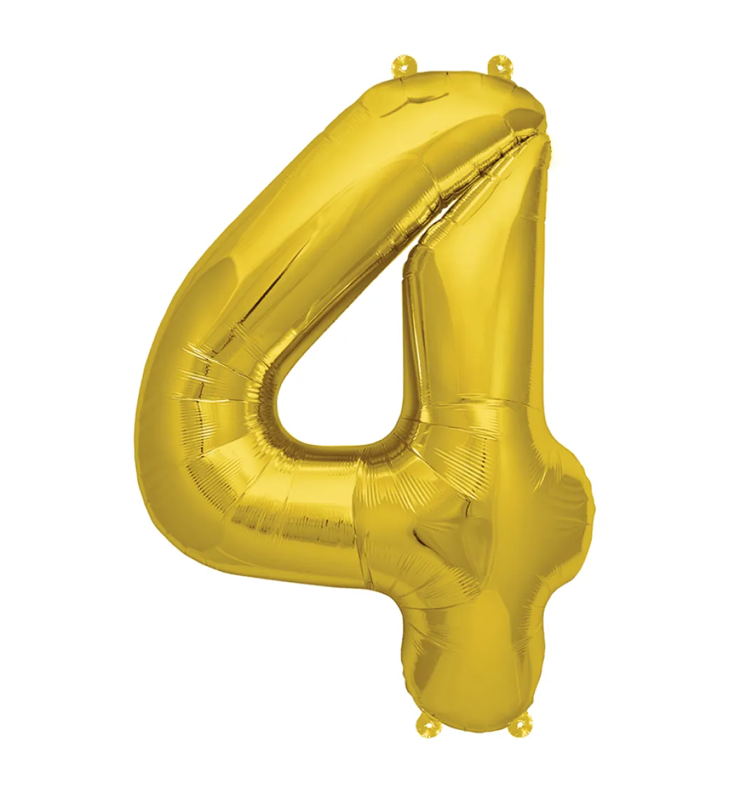 Zahlen Ballon 4 Gold