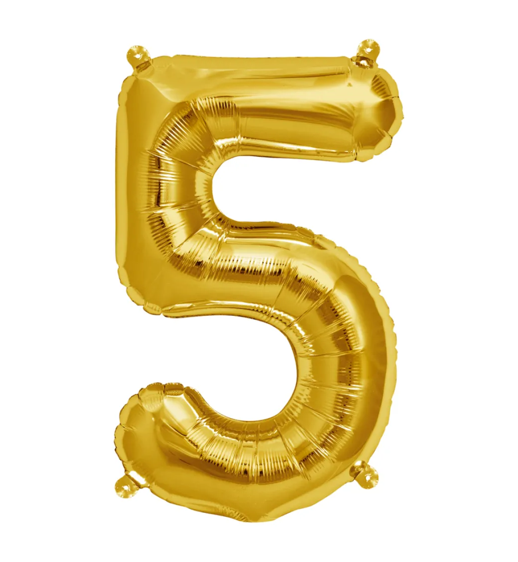Zahlen Ballon 5 Gold