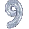 Zahlen Ballon 9 Holographisch