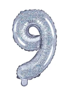 Zahlen Ballon 9 Holographisch